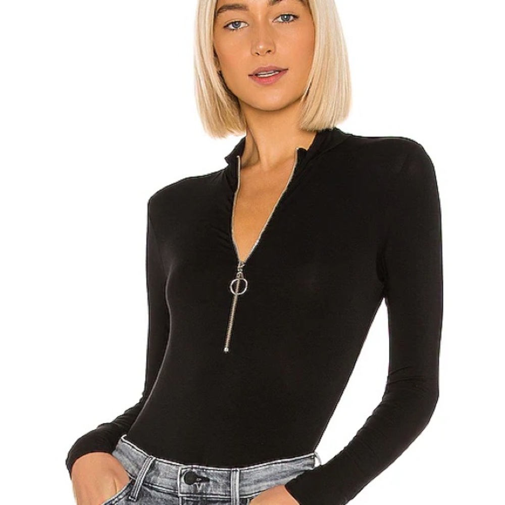 Enza Costa Black Long Sleeve Bodysuit